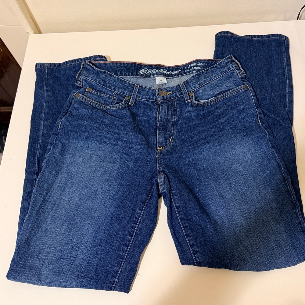 Eddie Bauer Women's Straight Leg Blue Jeans